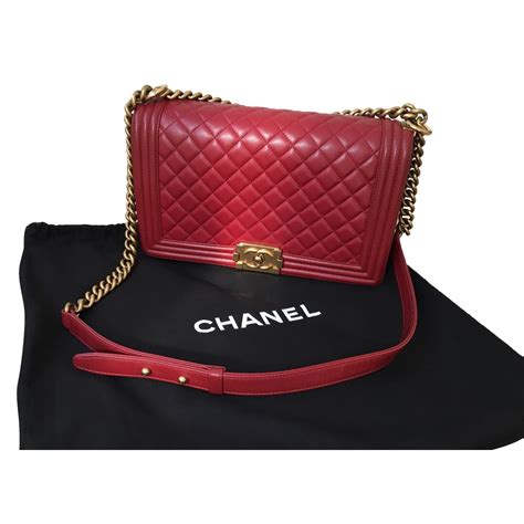 chanel le boy wine red|Chanel handbags sale.